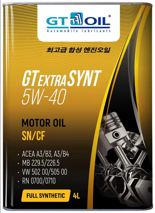 GT Extra Synt 5w40, SN/CF синтетика 4л Корея