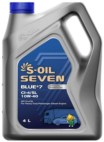 S-OIL7 10W-40 BLUE #7, SL/CL-4,синтетика, 4л,
