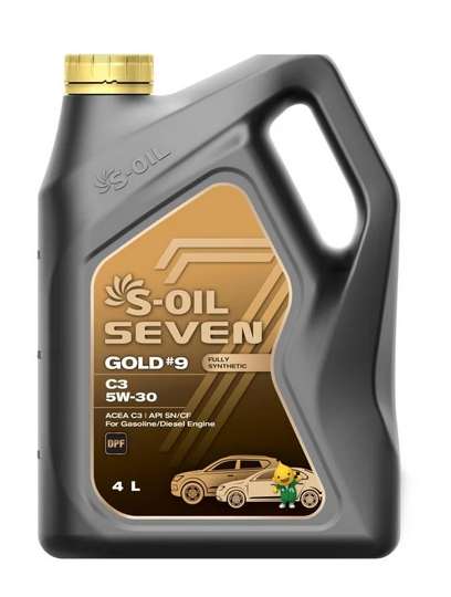 S-OIL7 5W-30 GOLD #9, C3,синтетика, 4л,