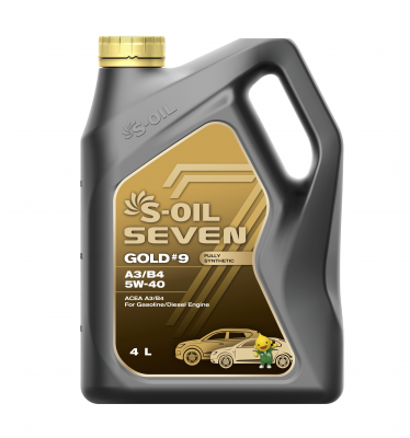 S-OIL7 5W-40 GOLD #9, A3/B4,синтетика, 4л,
