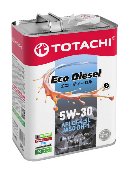 TOTACHI Eco DIESEL, 5W-30, CK-4/CJ-4/SN, полусинтетика, 4л, Япония