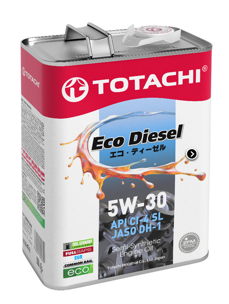 TOTACHI Eco DIESEL, 5W-30, CК-4/CJ-4/SN, полусинтетика, 4л, Япония