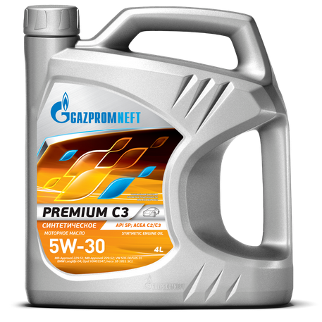Gazpromneft Premium C3 ,5W-30, SN, синтетика, 4л, Россия