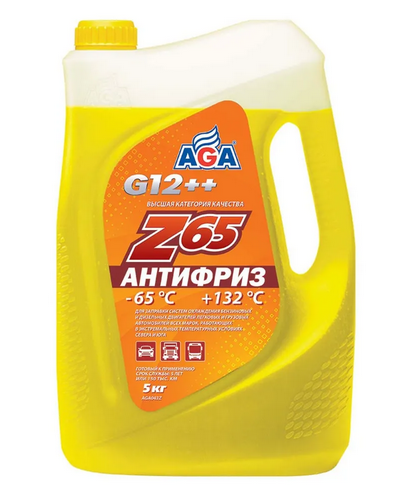 AGA Желтый антифриз G12++, (-65) 5кг,