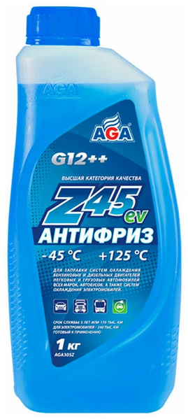 AGA Синий антифриз G12++, для электромобилей(-45) 1кг,