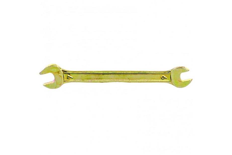 Ключ рожковый желтый цинк, 6*7 мм, Сибртех