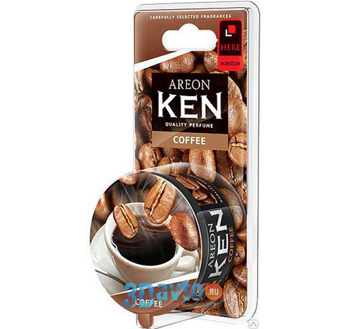 AREON, ароматизатор на панель KEN BLISTER, кофе 35г, Болгария