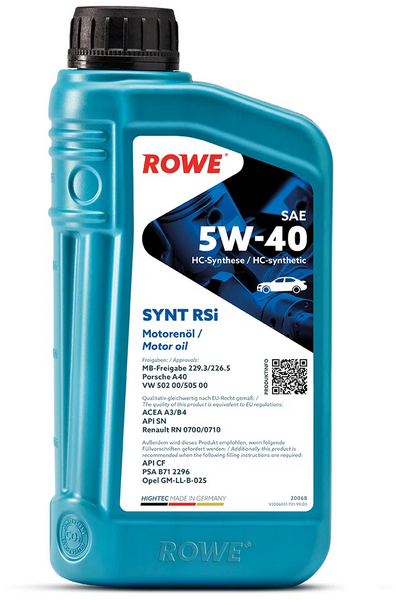 ROWE 5w-40 Hightec SYNT RSI SN, синт, 1л