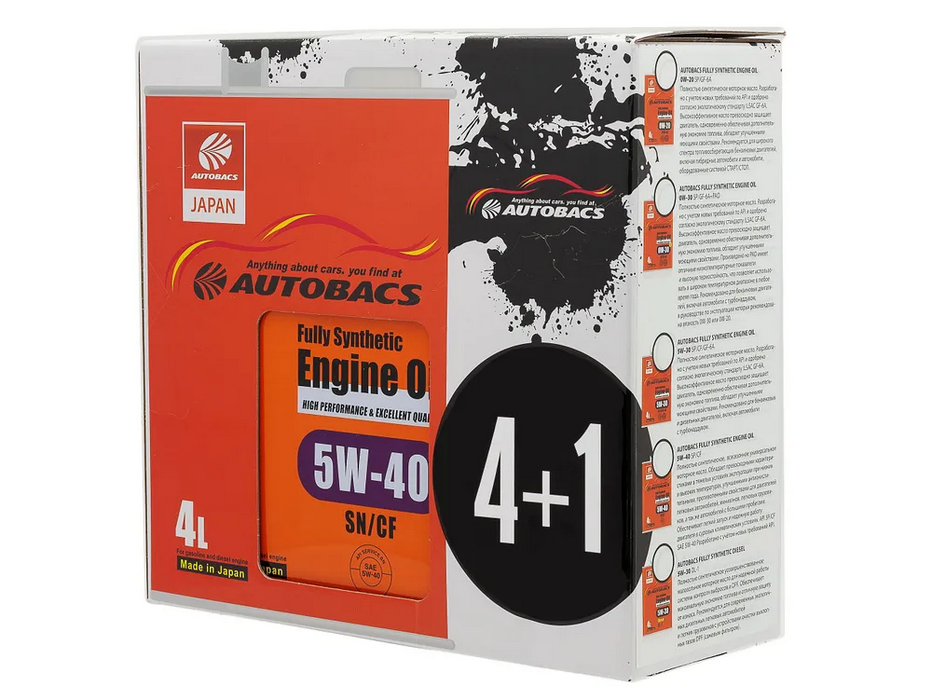AUTOBACS 5w-40, FS SN/CF синтетика, 4+1л , Япония