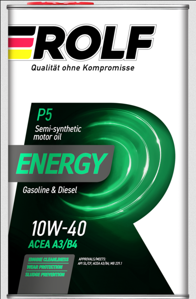 10w40 Energy SAE SL/CF ж/б полусинт, 4л. ROLF