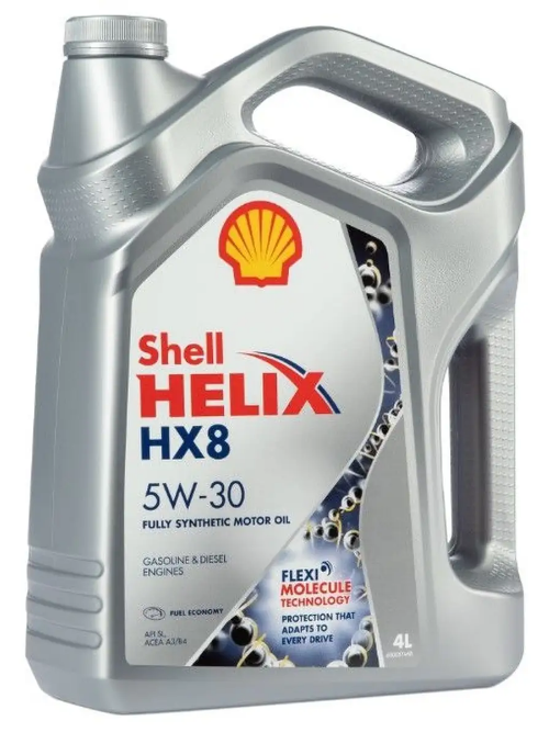 SHELL HELIX HX8, 5w-30, А3/В4, 4*4L синтетика, 4л, Финляндия