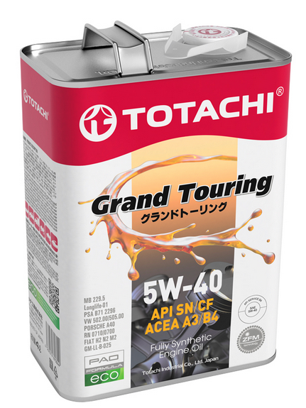 TOTACHI Grand Touring, 5W-40, SN синт,,4+1=5л , Япония