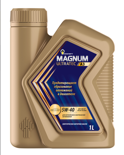 Роснефть Magnum Ultratec ( замена Premium), 5w40 А3, синтетика, 1л, Россия