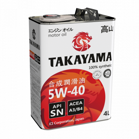 TAKAYAMA, 5w-40 SN/CF, A3/B4, синтетика, 4л, Япония