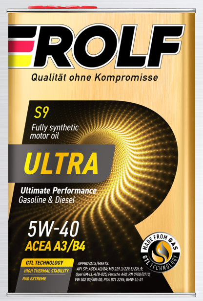 ROLF 5w40 Ultra А3/В4 синтетика. Ж/Б 4л