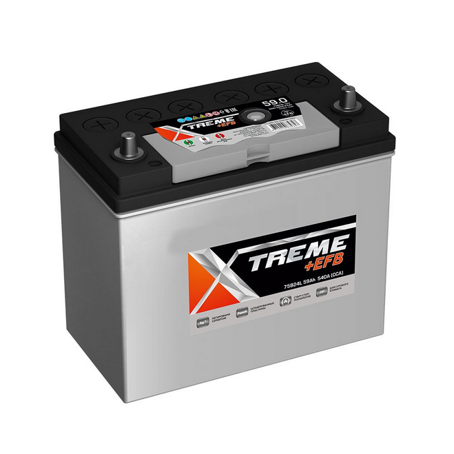 Аккумулятор XTREME +EFB 59 а/ч (обратный, 75B24L)