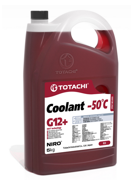 Totachi, Niro Coolant G12+, Красный антифриз , -50С, 5л,