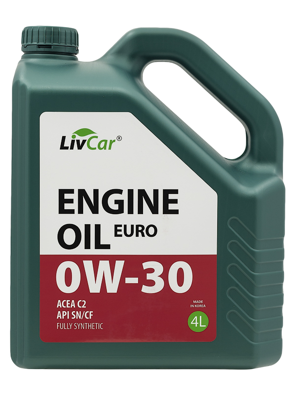LIVCAR, 0W30, ACEA,ENGINE OIL EURO C2 API SN/CF , синтетика 4л, Корея