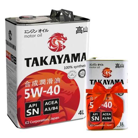 TAKAYAMA, 5w-40 SN/CF, A3/B4, синтетика, 4л АКЦИЯ 4+1л, Япония