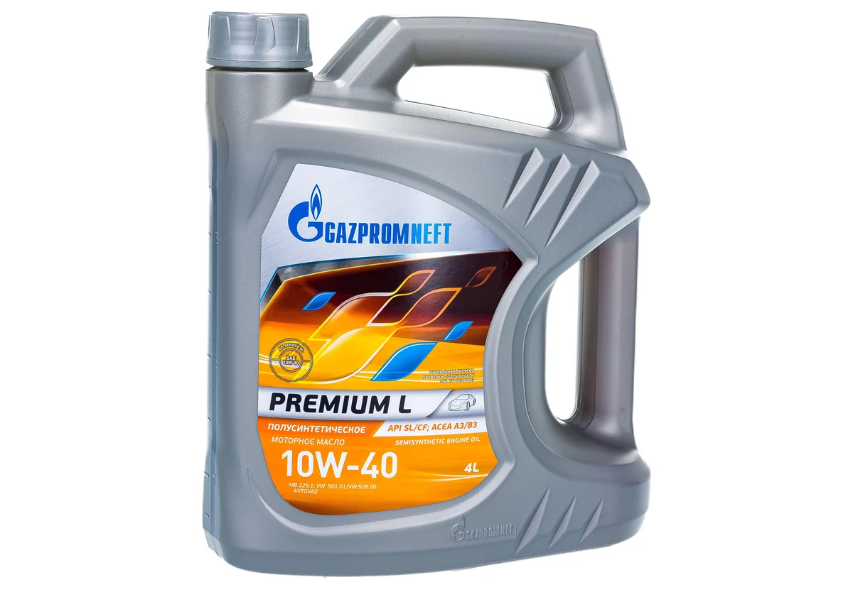 Gazpromneft Premium, L10W-40, SL/CF, полусинтетика, 4+1л, Россия