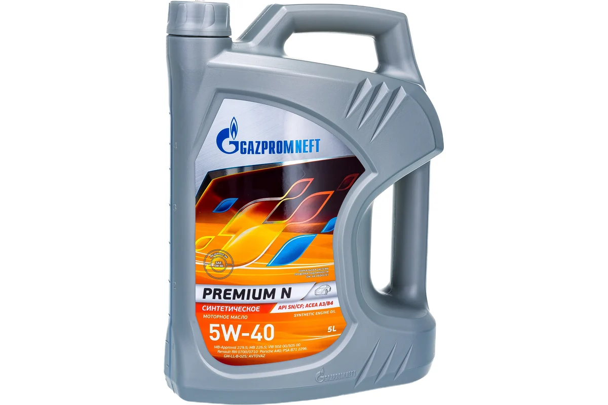 Gazpromneft Premium N, 5W-40, SN/CF, синтетика, 4+1л, Россия